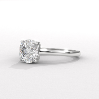 round diamond hidden halo cathedral ring