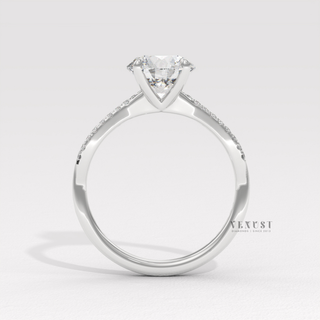 round diamond infinity engagement ring