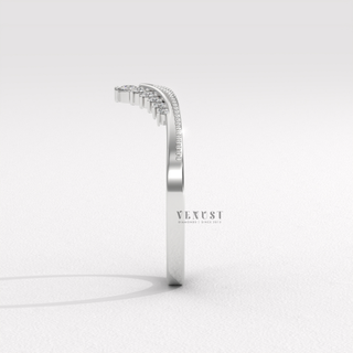 round diamond nesting wedding band