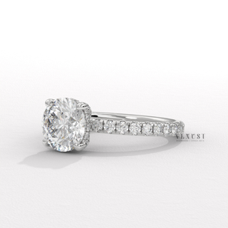 round diamond pave gold ring, round cut diamond pave ring, round pave engagement ring, round diamond pave band, round cut pave engagement ring,