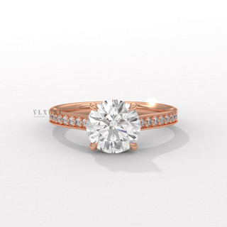 round engagement ring yellow gold
