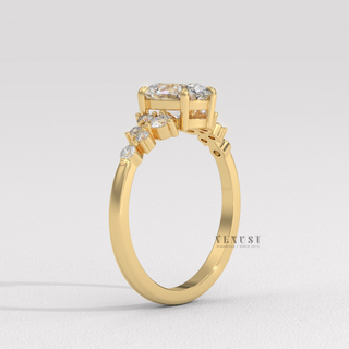 round floral cluster diamond ring