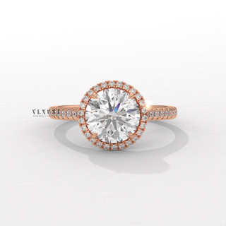 round halo pave ring perfect proposal, engagement ring , diamond ring