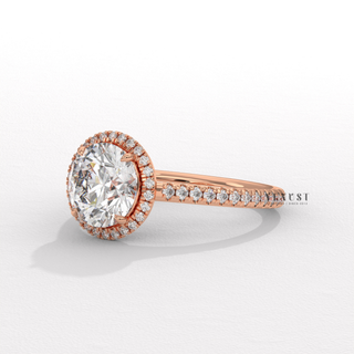 round halo pave ring high sparkle, round halo pave ring shine