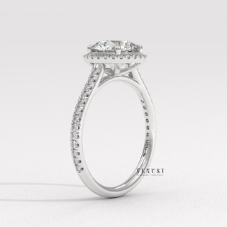 round halo ring premium, round halo ring fine jewelry