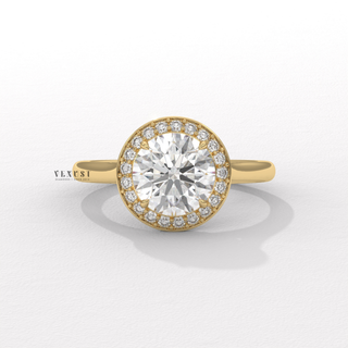 round halo solitaire setting with slim band, round halo solitaire setting minimal design
