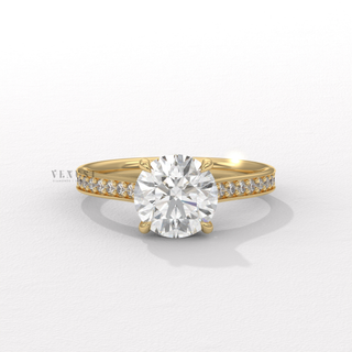 round hidden halo engagement ring

