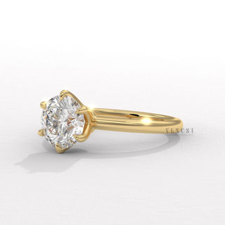 round moissanite solitaire engagement ring
