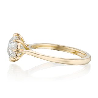 antique style engagement ring, old european cut moissanite