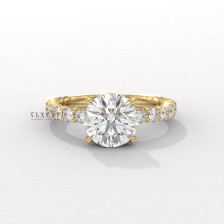 round pavé engagement ring