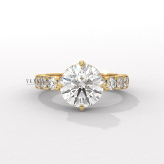 round pave engagement ring
