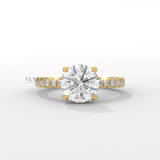 round pave engagement ring,round diamond pave band, round cut pave engagement ring, round diamond ring pave setting, pave round diamond ring, round solitaire pave ring, round cut diamond pavé band