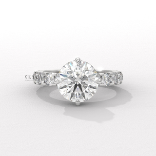 round pave ring yellow gold