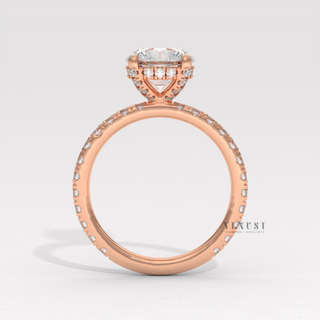 round pave white gold ring