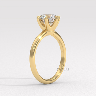 round solitaire engagement ring thin band
