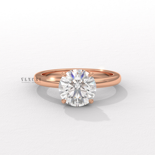 round solitaire lotus setting ring