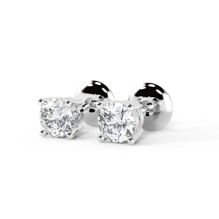 Round Cut Diamond Moissanite Stud Earring For Women