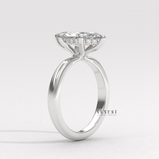 simple marquise diamond ring for daily wear, marquise solitaire engagement ring white gold