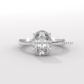 solitaire oval moissanite engagement ring