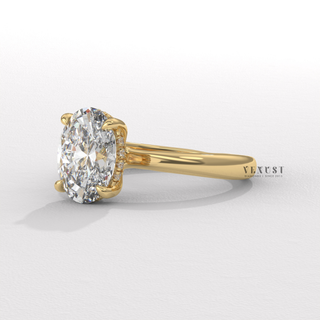 solitaire oval ring gold