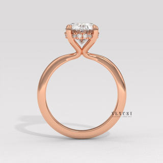 solitaire oval statement ring