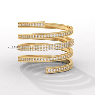 round cut spiral wedding ring