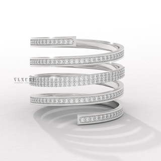 spiral moissanite wedding band