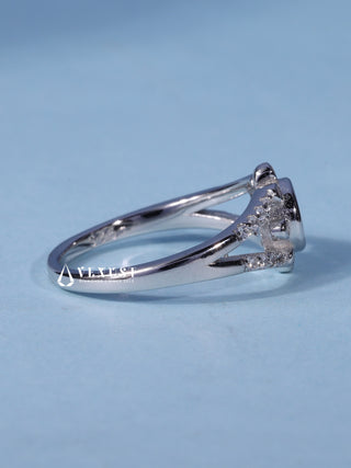 0.70CT Bezel Set Round Cut Moissanite Diamond Split Shank Engagement Ring