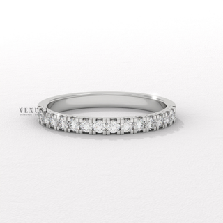 round cut diamond band
half pave wedding band
diamond half eternity band
