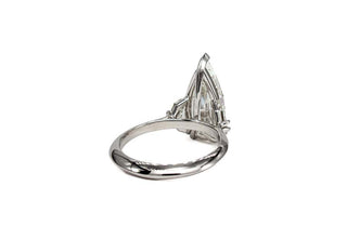 three stone moissanite engagement ring slim side profile