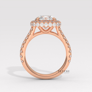 trending moissanite ring, halo ring aesthetic