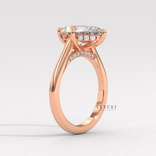 teardrop cathedral hidden halo ring