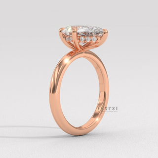 teardrop hidden halo engagement ring