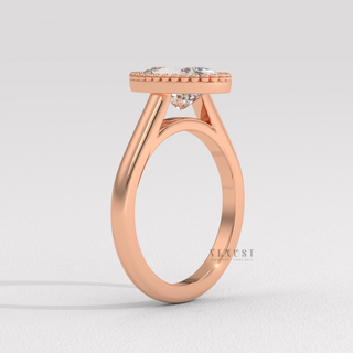 thin band oval bezel ring
