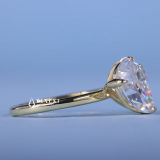 2.0CT Pear Cut Two Moissanite Diamond Toi Et Moi Engagement Ring