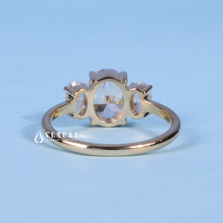 1.50CT Oval Cut Moissanite Diamond Three Stone Engagement Ring