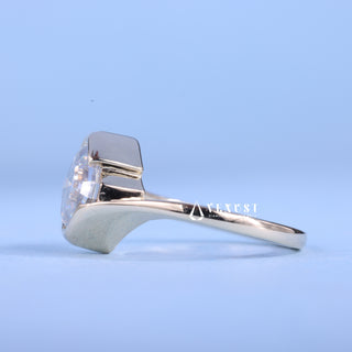 1.0CT Asscher Cut Moissanite Diamond Tension Style Engagement Ring