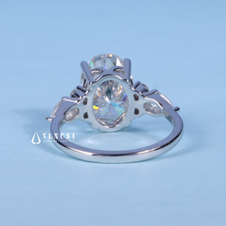 2.0CT Oval Cut Moissanite Diamond Cluster Engagement Ring