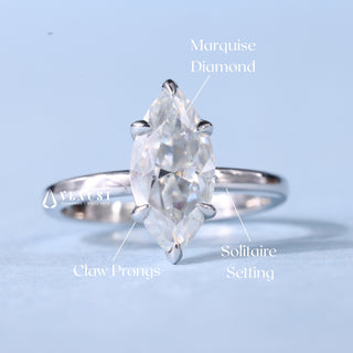 1.50CT Marquise Moissanite Diamond Solitaire Engagement Ring