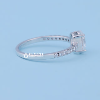 1.0CT Oval Cut Moissanite Diamond Pave Timeless Engagement Rings