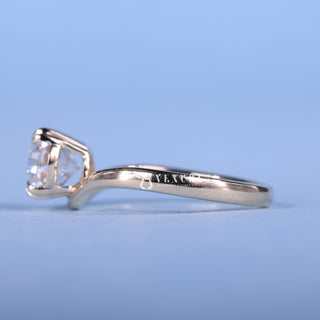 1.0CT Oval Moissanite Diamond East West Unique Engagement Rings