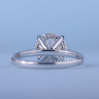 1.50CT Round Cut Moissanite Diamond Hidden Halo Pave Engagement Ring