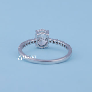 1.0CT Oval Cut Moissanite Diamond Pave Timeless Engagement Rings