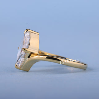 1.0CT Marquise Moissanite Diamond By Pass Engagement Ring