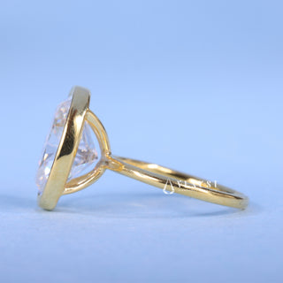 2.50CT Bezel Set Oval Moissanite Diamond Timeless Engagement Rings