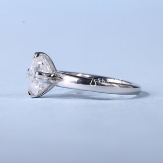 1.0CT Asscher Cut Moissanite Diamond Solitaire Engagement Ring