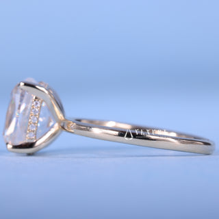 2.0CT Elongated Cushion Cut Moissanite Diamond Solitaire Timeless Engagement Rings