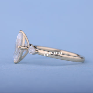 1.0CT Marquise Moissanite Diamond Three Stone Engagement Rings