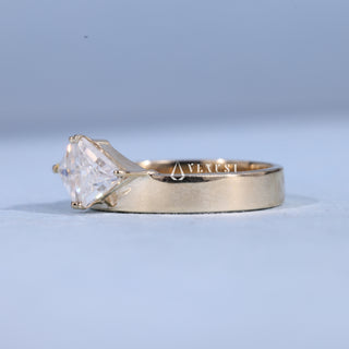 0.50CT Trilliant Moissanite Diamond Two Stone Unique Engagement Rings