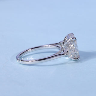 2.50CT Elongated Cushion Cut Moissanite Diamond Three Stone Engagement Rings